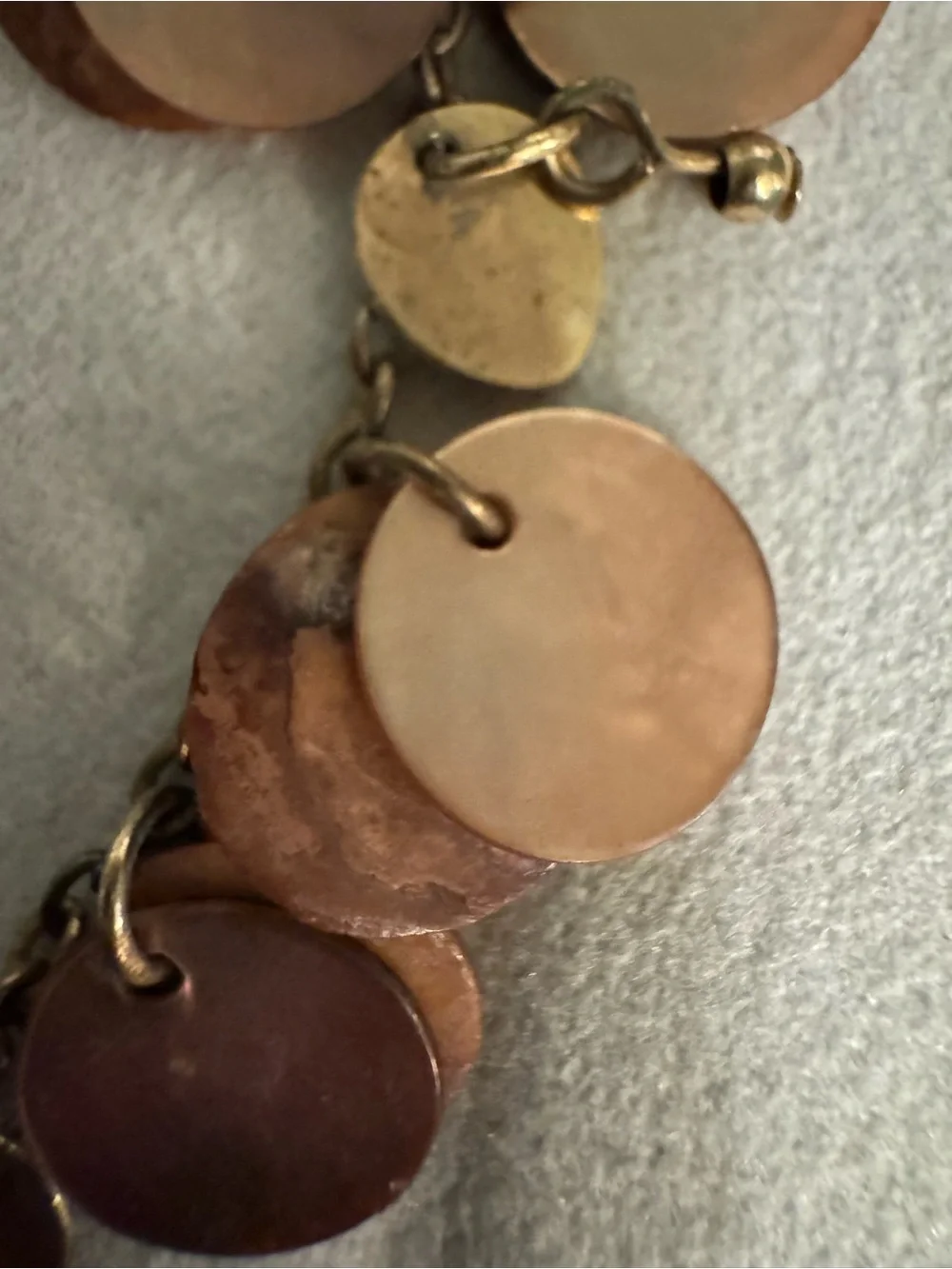 Disc Charm Bracelet – Iridescent Shell and Metal Discs